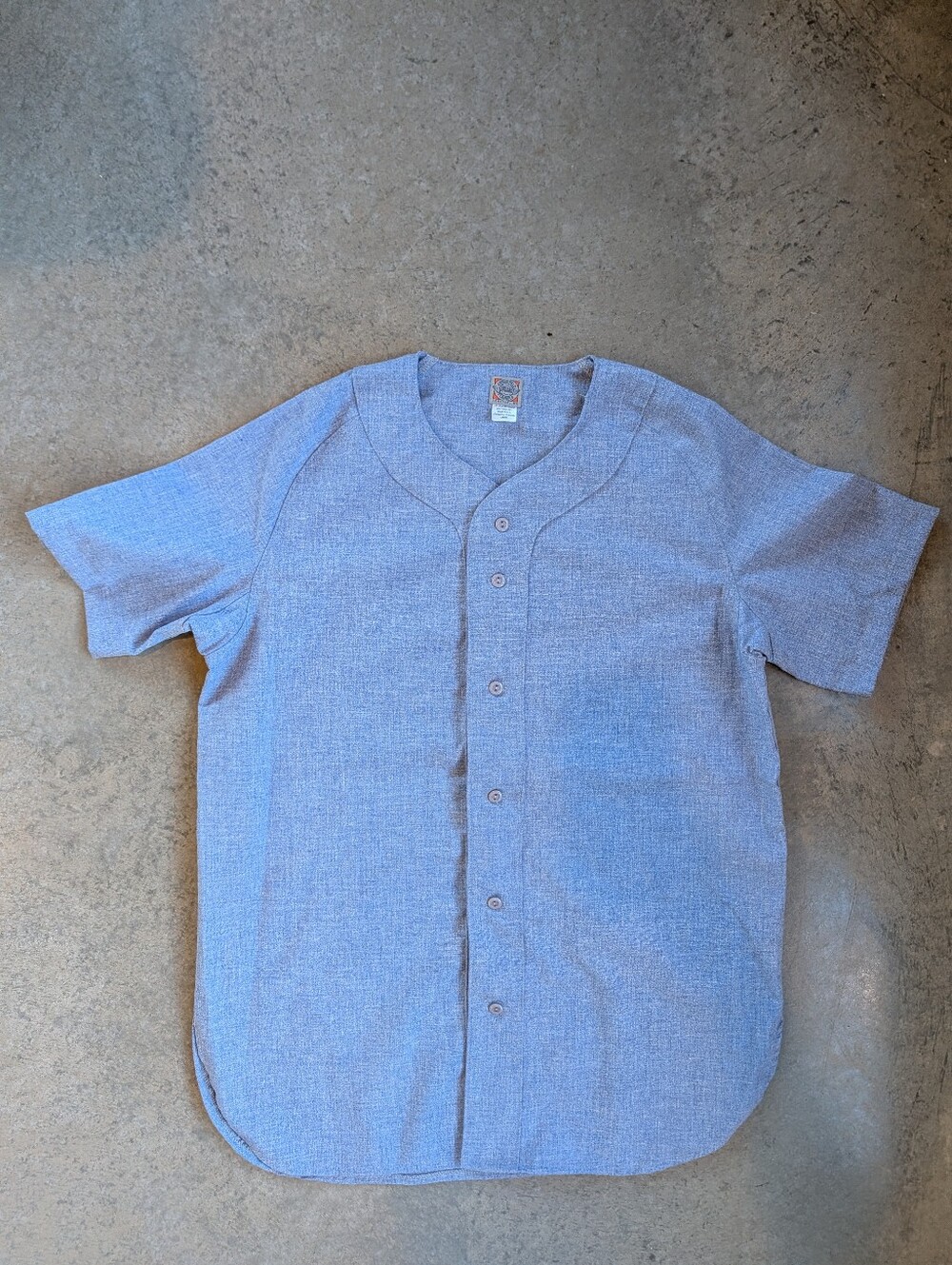 NWOT %100 Wool Blend Ebbets Field Baseball Flannel Jersey L Blue